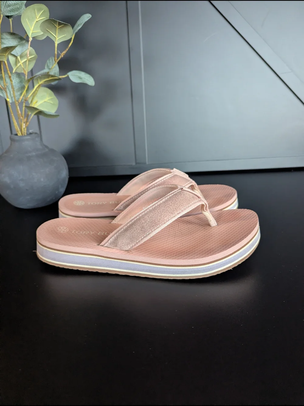 Tory Burch Blush Pink Platform Thong Sandals